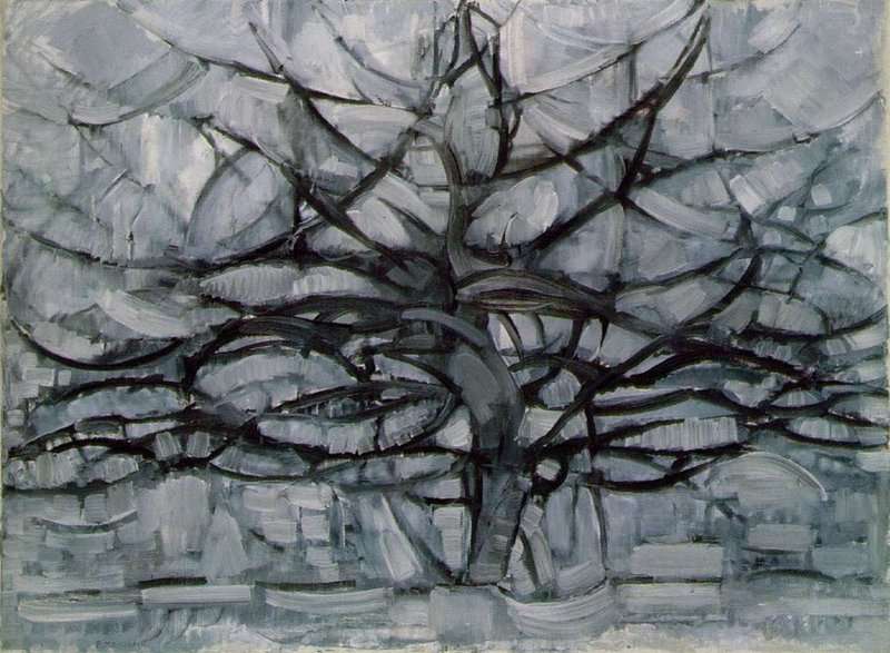 Mondrian's Grey Tree: Abstract Expression premium reproduction