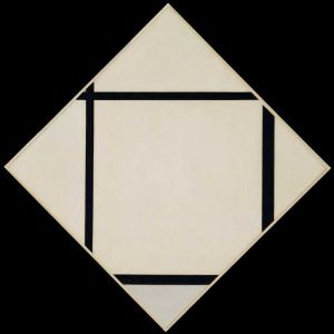 Mondrian Tableau I: Lozenge with Four Lines and Gray wall art