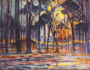 Mondrian's Enchanting Forest Near Oele wall art