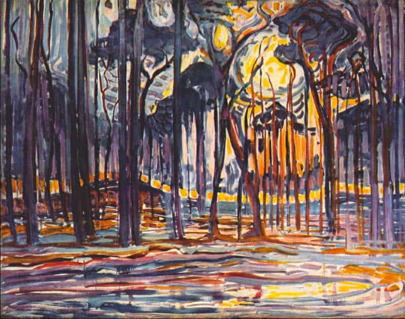 Mondrian's Enchanting Forest Near Oele premium reproduction