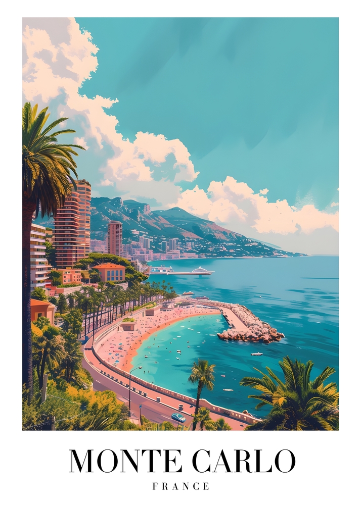 Monte Carlo, Monaco: Seaside Splendor premium reproduction