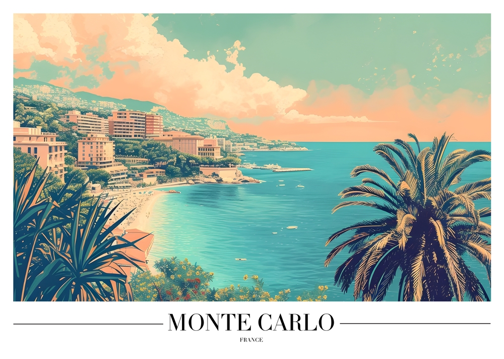 Stunning Monte Carlo Seascape premium reproduction
