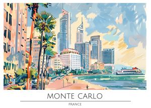 Monte Carlo Skyline Art wall art