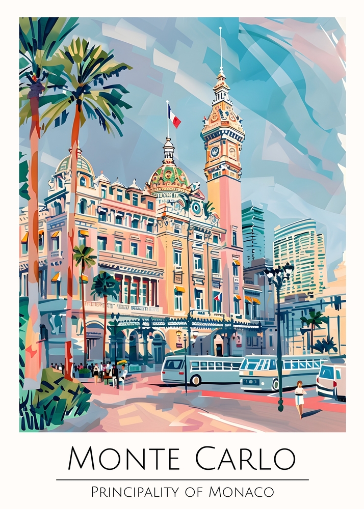 Monte Carlo: Vibrant Urban Landscapes premium reproduction