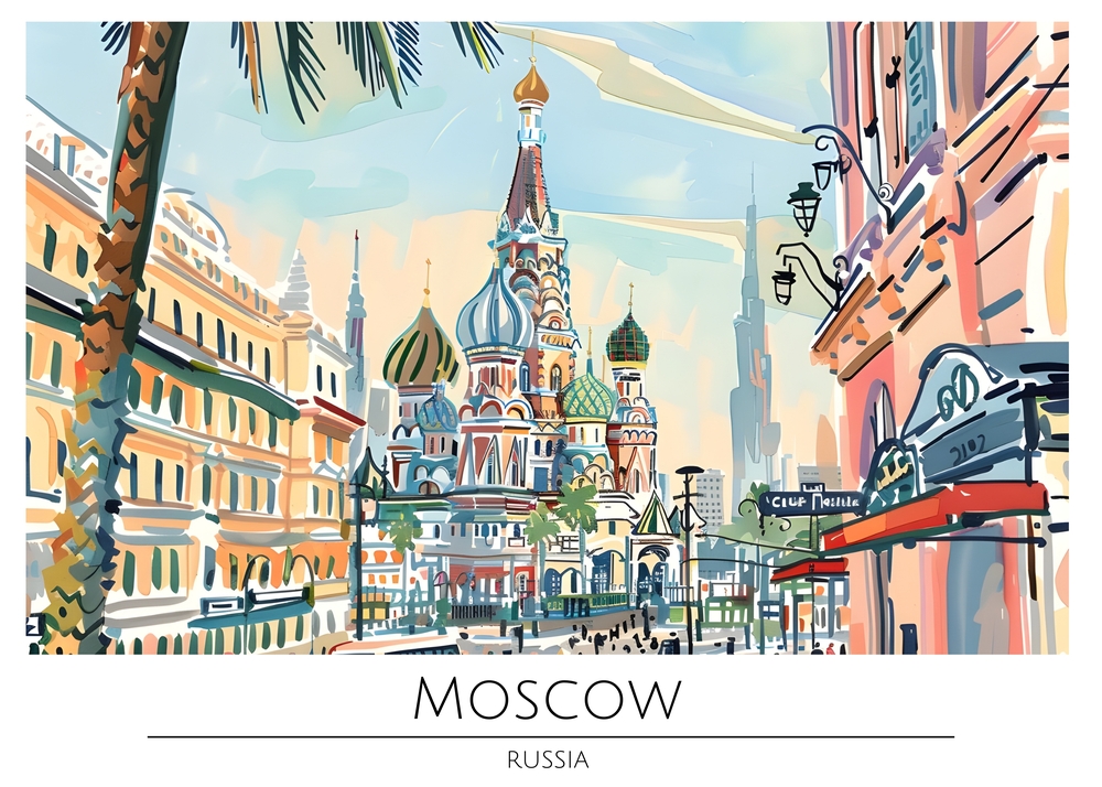 Vibrant Moscow: An Artistic Journey premium reproduction