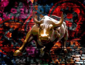 The Charging Bull: Symbol of Resilience and Wealth wall art