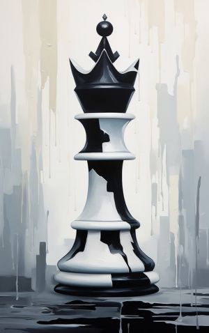 Chess King in Monochrome Majesty wall art