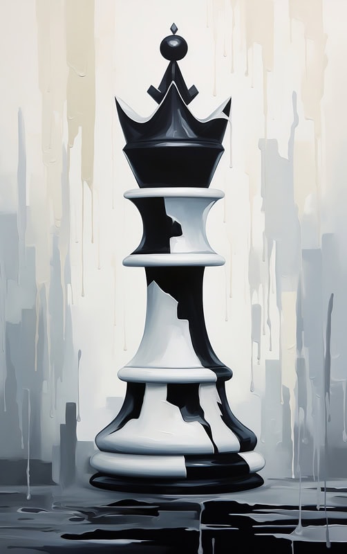 Chess King in Monochrome Majesty premium reproduction