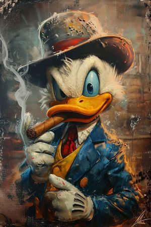 Dapper Duck with Cigar wall art