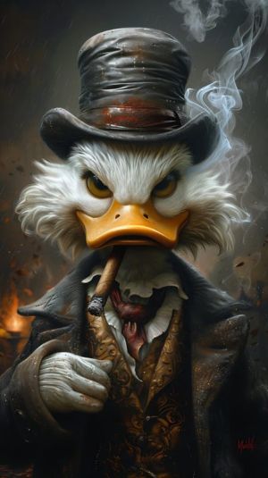 Victorian Duck with Cigarette wall art