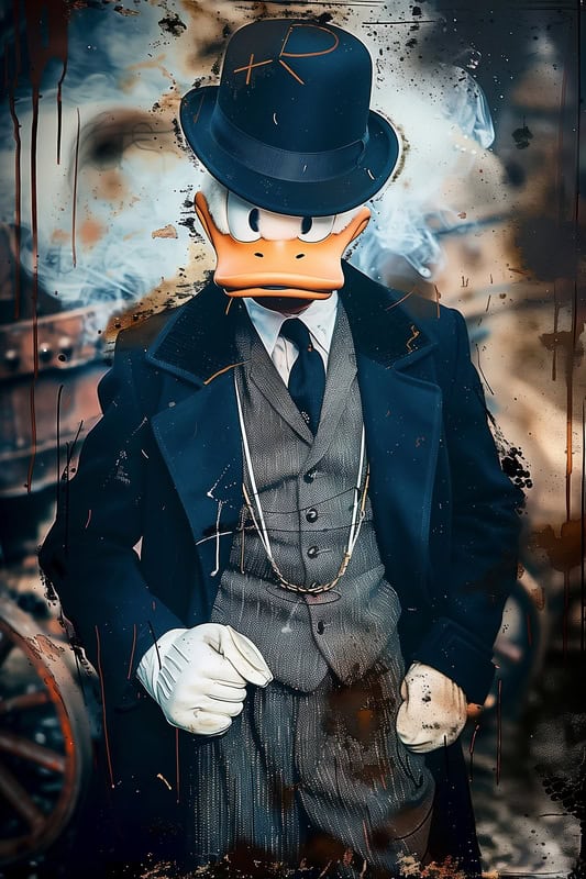 Dapper Duck Noir: A Modern Twist on Classic Style premium reproduction