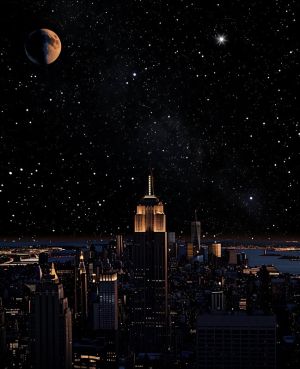 Starlit Empire: Nightscape of New York City wall art