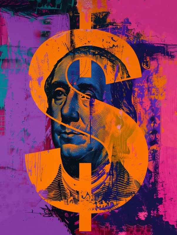 Pop Art Currency Commentary premium reproduction