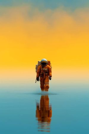 Astronaut's Journey on Earthly Reflections wall art