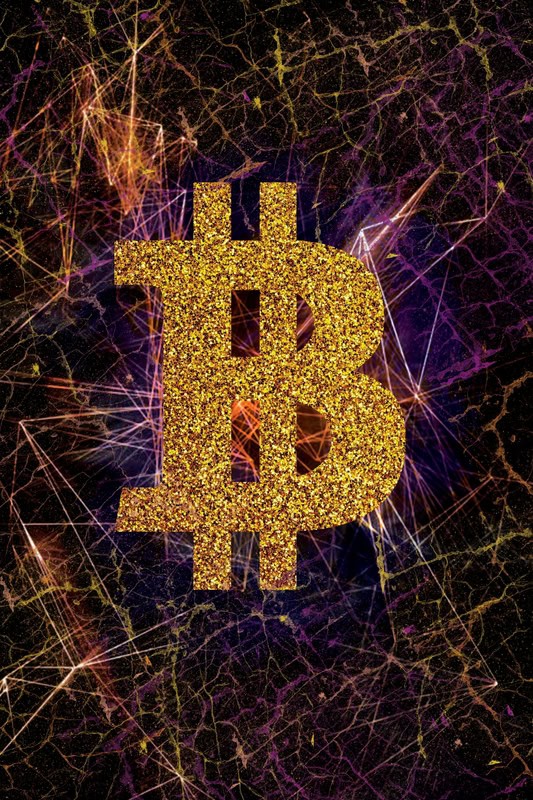 Golden Bitcoin Illuminated: The Digital Frontier premium reproduction