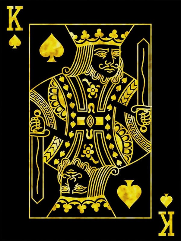 Golden King of Spades: A Symbol of Authority and Elegance premium reproduction