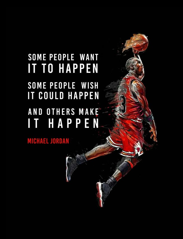 Michael Jordan Inspirational Quote Artwork premium reproduction