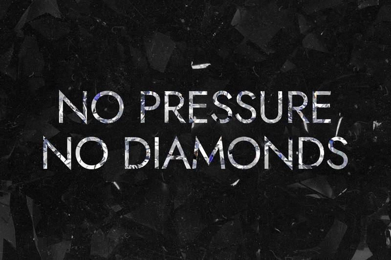 Inspirational Typography: No Pressure, No Diamonds premium reproduction