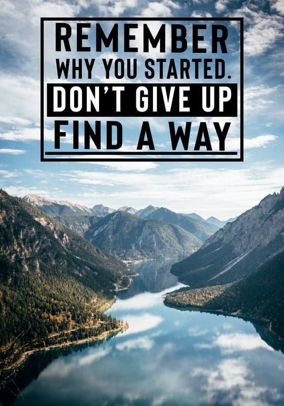Inspirational Mountain Landscape with Motivational Quote premium reproduction