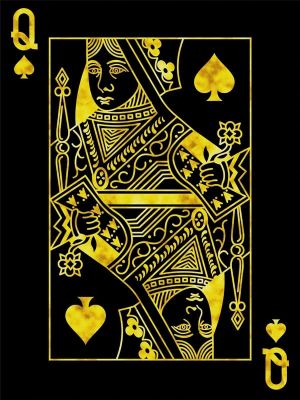 Golden Queen of Spades wall art