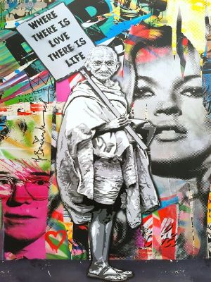 Inspiring Love - Gandhi and Iconic Pop Art wall art