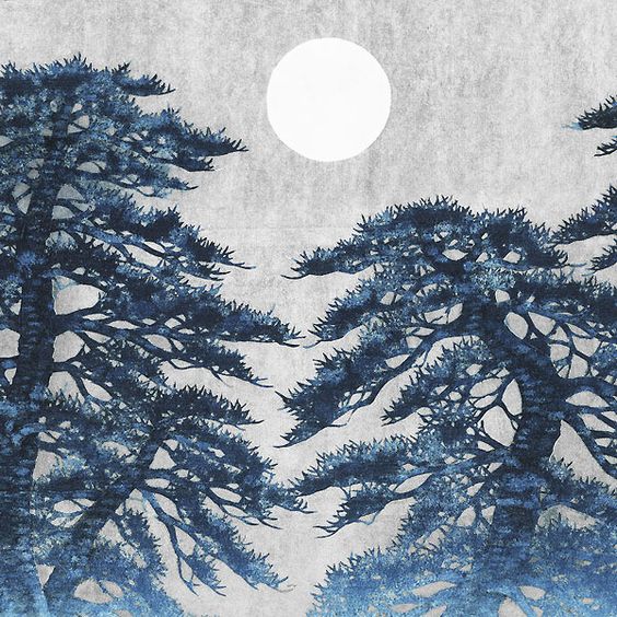Namiki Hajime - Moonlit Pine Trees premium reproduction