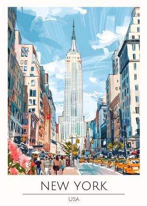 Vibrant Cityscape of New York wall art