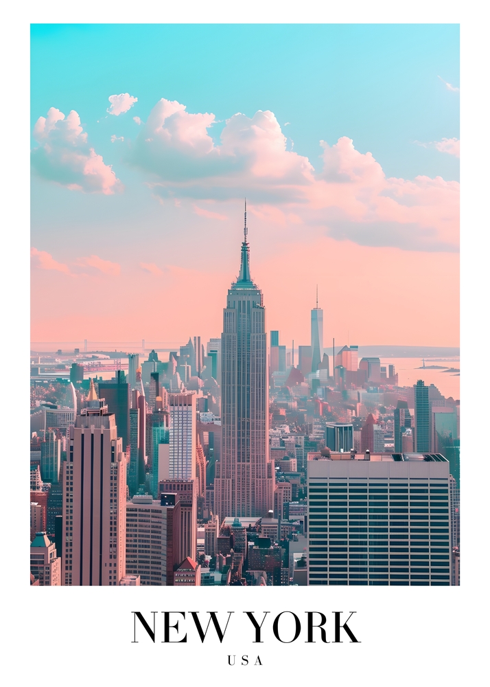 Empire State Building at Sunset - New York City Skyline premium reproduction