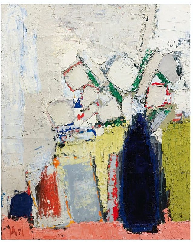 Nicolas De Stael - Fleurs Sur Une Table Couleur Saumon (1953) premium reproduction