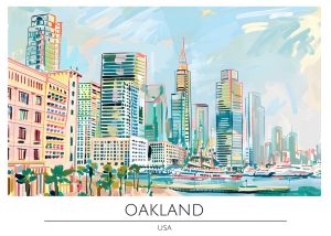 Vibrant Skyline of Oakland wall art