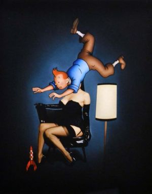 Ole Ahlberg Tintin – Falling Down wall art
