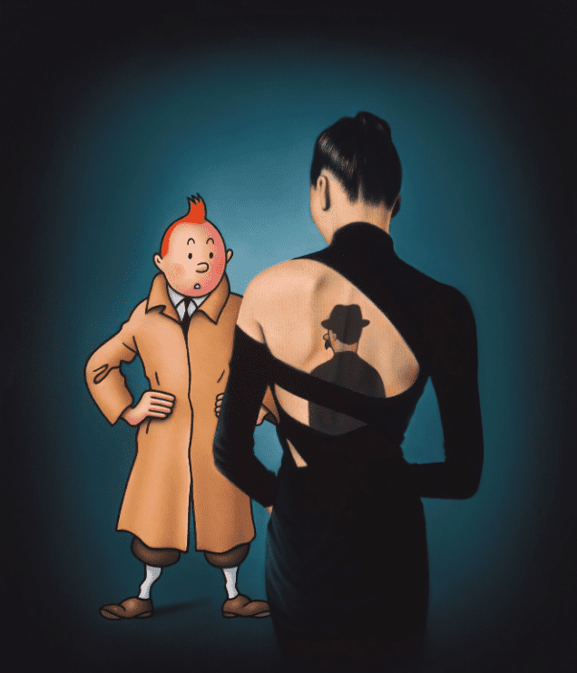 Ole Ahlberg Tintin - Hidden Inspector premium reproduction