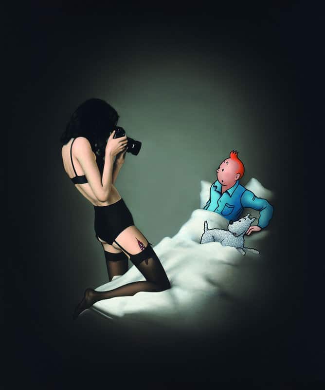 Ole Ahlberg Tintin - Paparazzi premium reproduction
