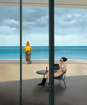 Ole Ahlberg's Tintin - The Balcony in Phu Quoc wall art