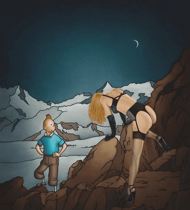 Ole Ahlberg Tintin - The Not Yeti premium reproduction