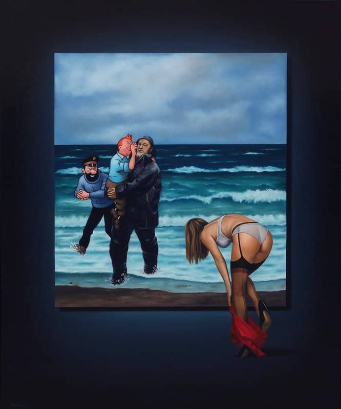 Ole Ahlberg Tintin - The Rescue premium reproduction