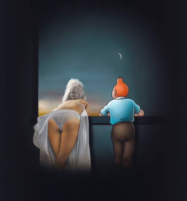 Ole Ahlberg Tintin - The Window premium reproduction