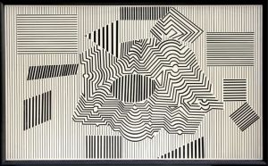 Hypnotic Geometric Illusions - Black and White Abstract Art wall art