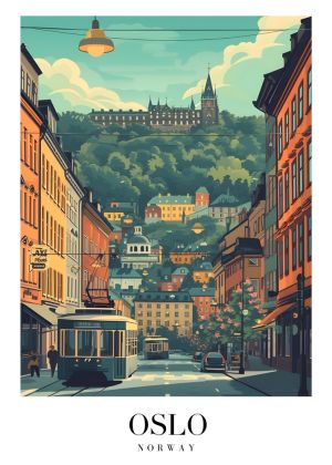 Vibrant Urban Landscape of Oslo wall art