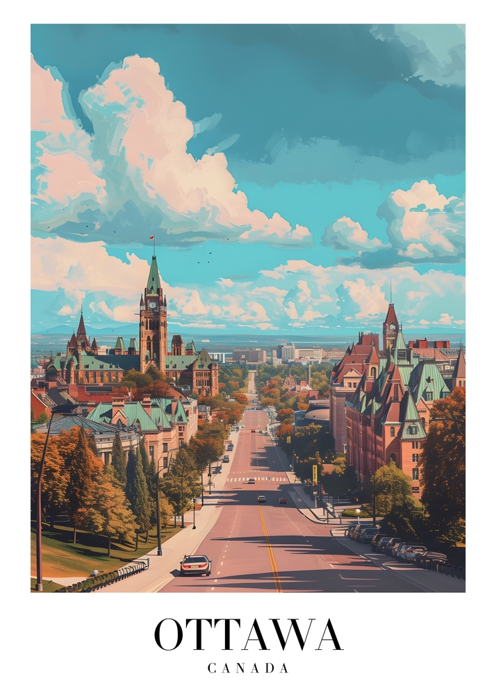 Vibrant Skies Over Ottawa premium reproduction