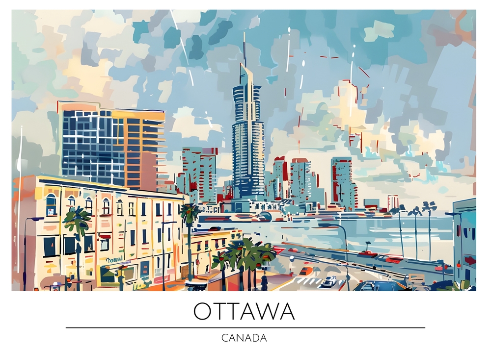 Vibrant Cityscape Impressions premium reproduction