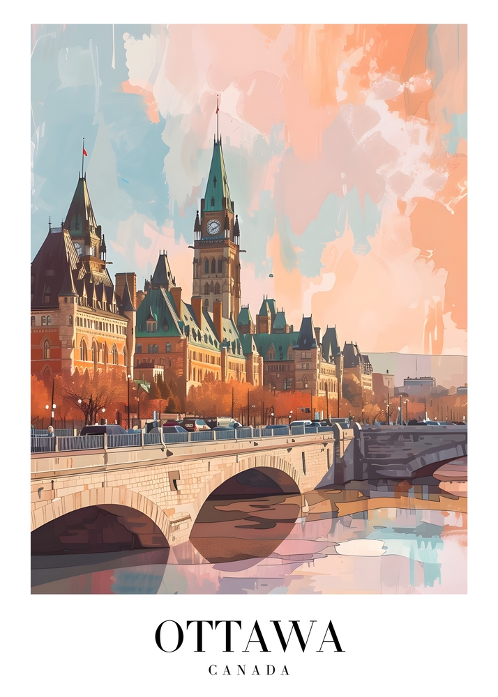 Ottawa's Timeless Charm: Artistic Impression premium reproduction