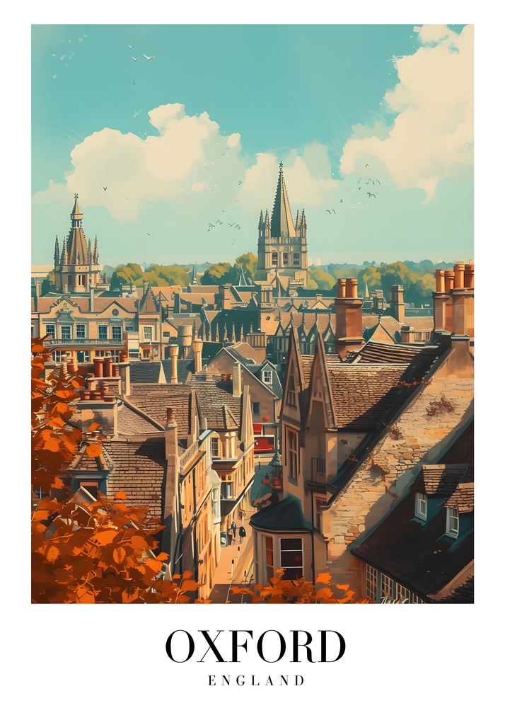 Enchanting Oxford: A Timeless Autumn Vista premium reproduction