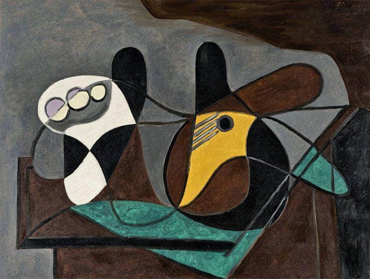 Pablo Picasso: Compotier Et Guitare, 1932 premium reproduction