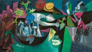 Pablo Picasso: Pesca Nocturna en Antibes (1939) wall art
