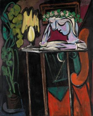 Pablo Picasso: Woman Reading at a Table - 1934 wall art