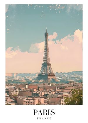 Eiffel Tower Under a Dreamy Parisian Sky wall art