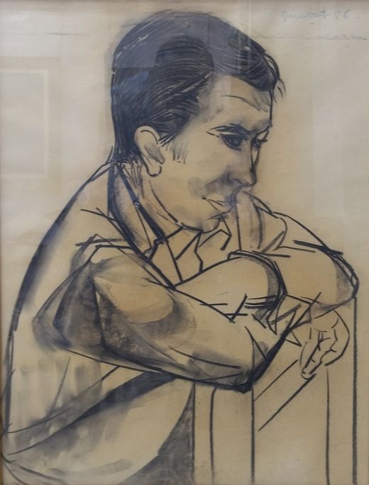 Contemplation in Ink: A Study of Thought premium reproduction