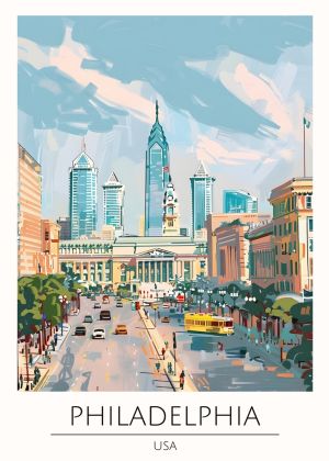 Philadelphia Skyline Illustration wall art