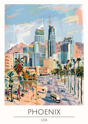 Vibrant Urban Landscape of Phoenix, Arizona wall art